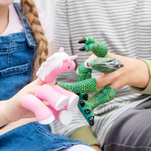 Little Novelties - Handimal Dinosaur and Unicorn finger puppets  childrens gift by Tiger Tribe