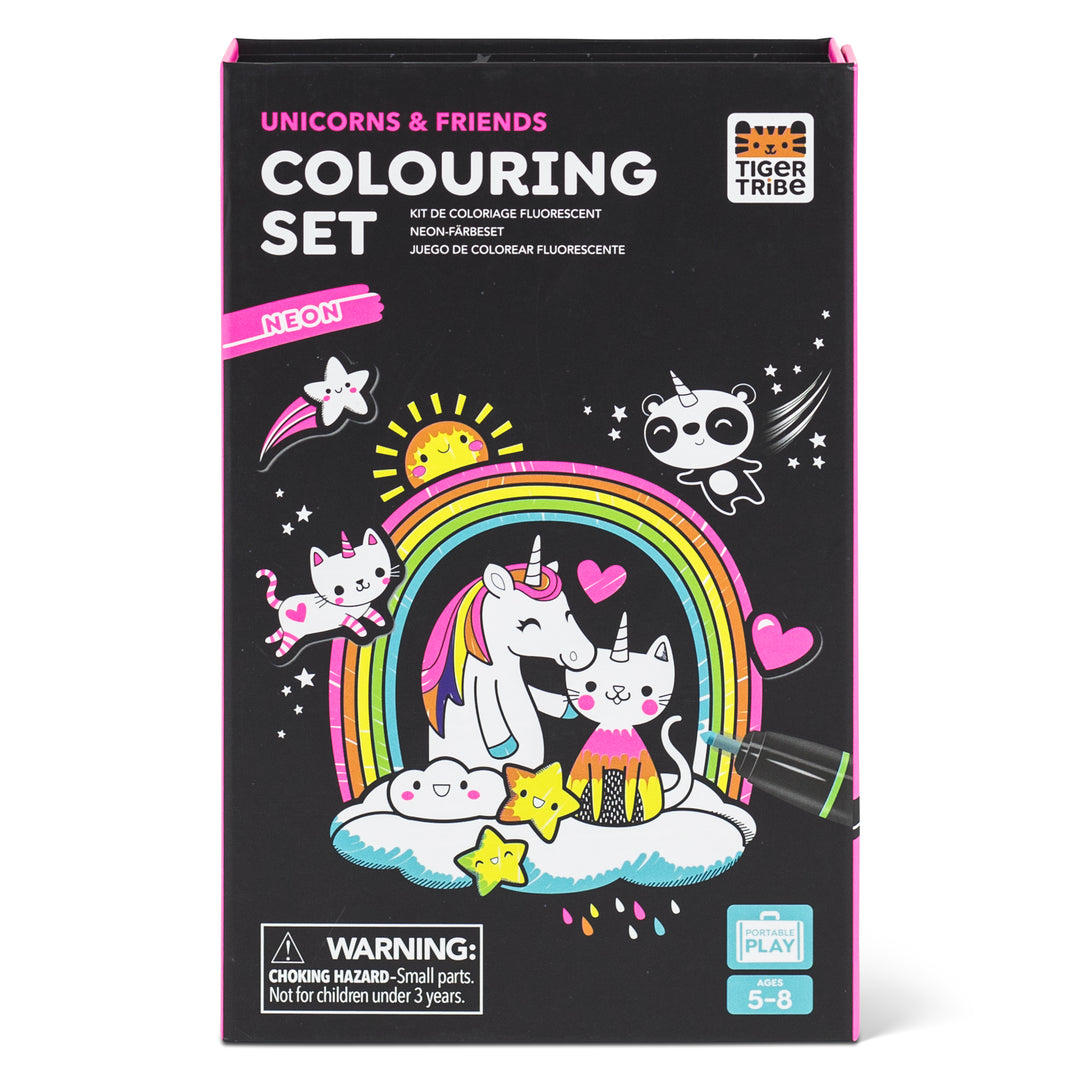 Neon Colouring Set - Unicorns & Friends