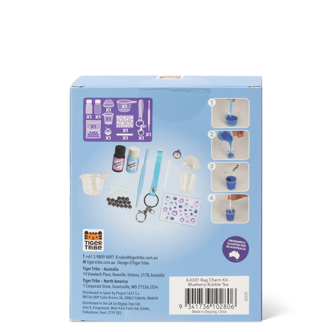 Bag Charm Kit - Blueberry Bubble Tea