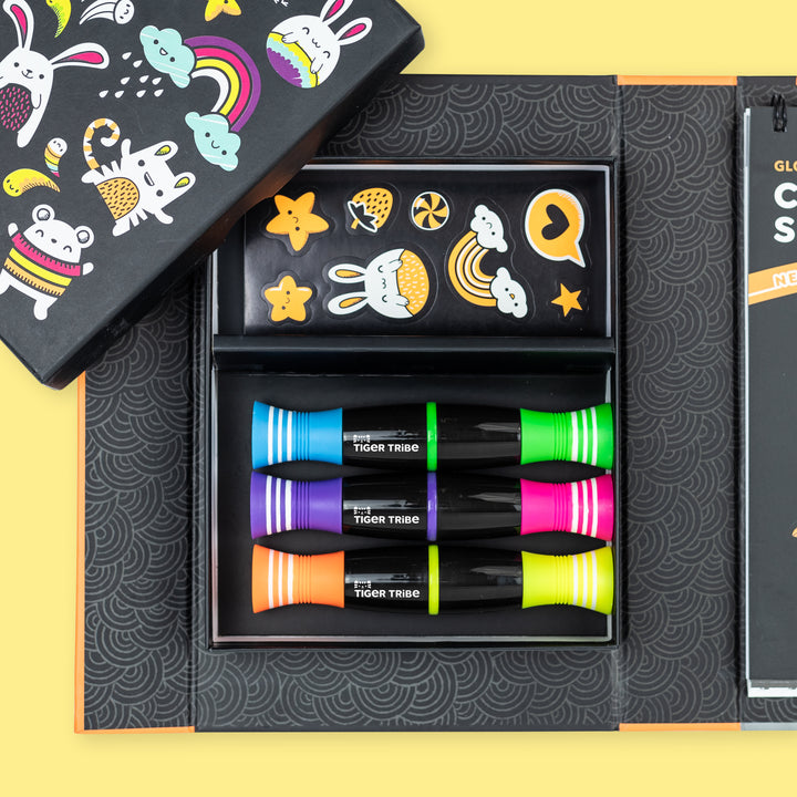 Neon Colouring Set - Glow Friends