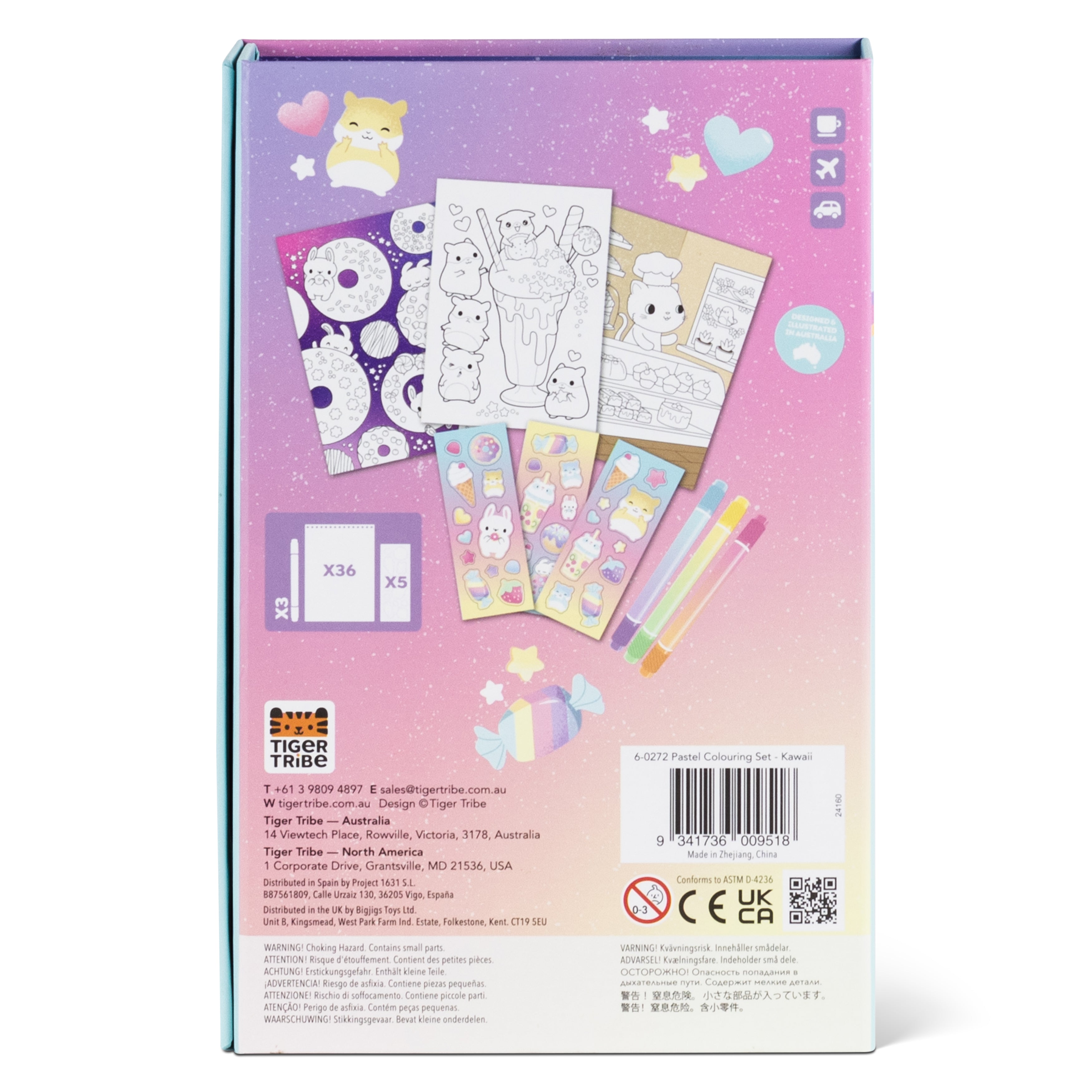 Pastel Colouring Set - Kawaii Cafe – Tiger Tribe