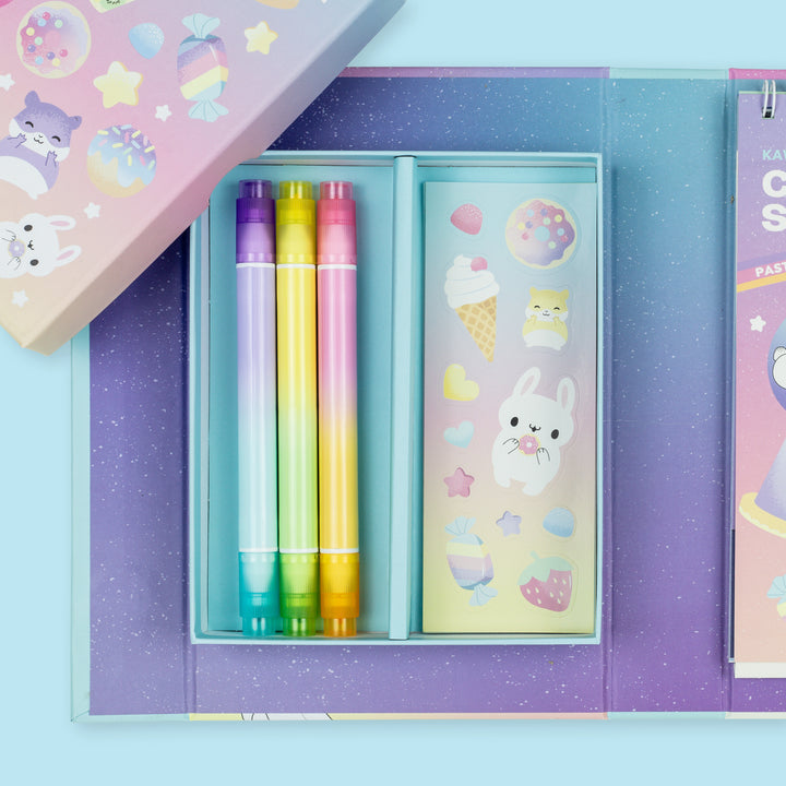 Pastel Colouring Set - Kawaii Cafe