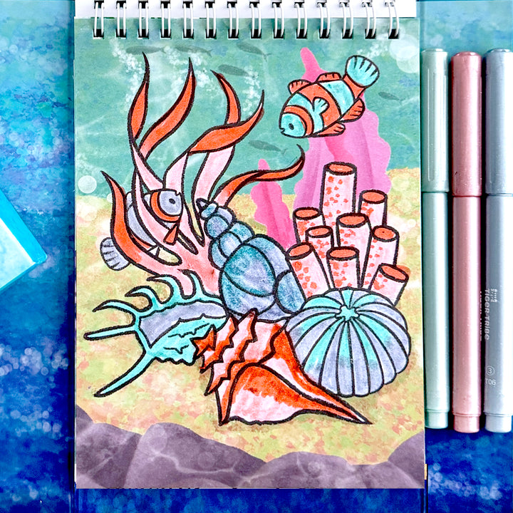 Shimmer Colouring Set - Sea Life