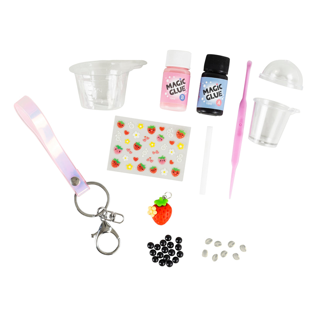 Bag Charm Kit - Strawberry Bubble Tea