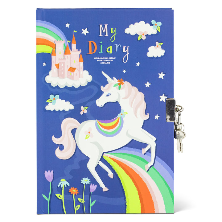 Lockable Diary - Unicorn Rainbows