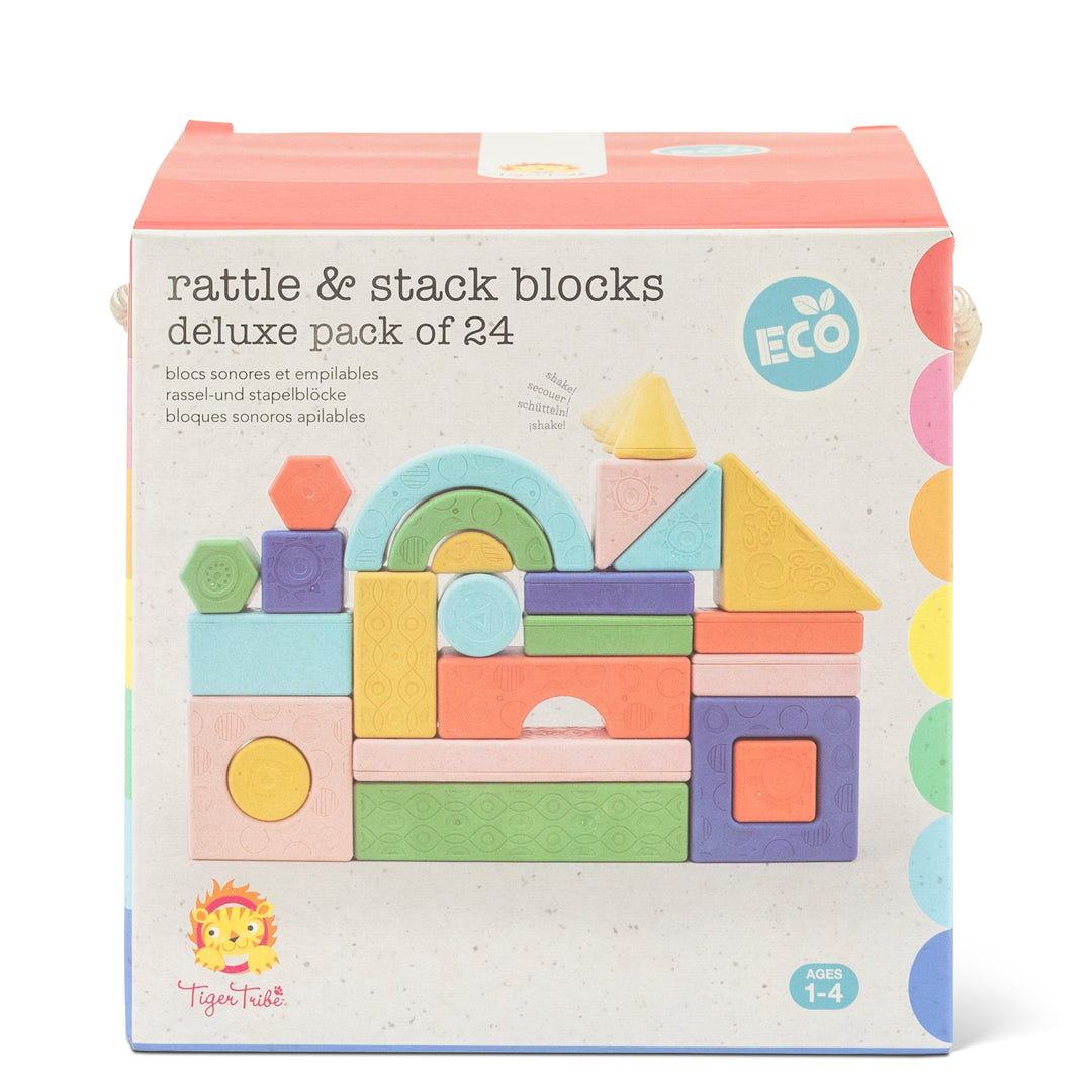 Rattle & Stack Blocks - Deluxe Pack Of 24